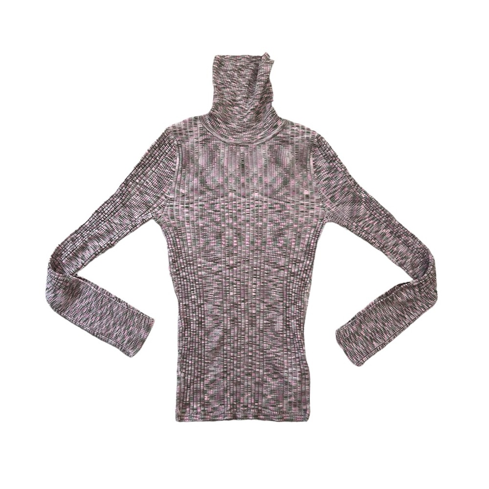 Anthropologie Pink & Green Turtleneck Sweater 💗💚